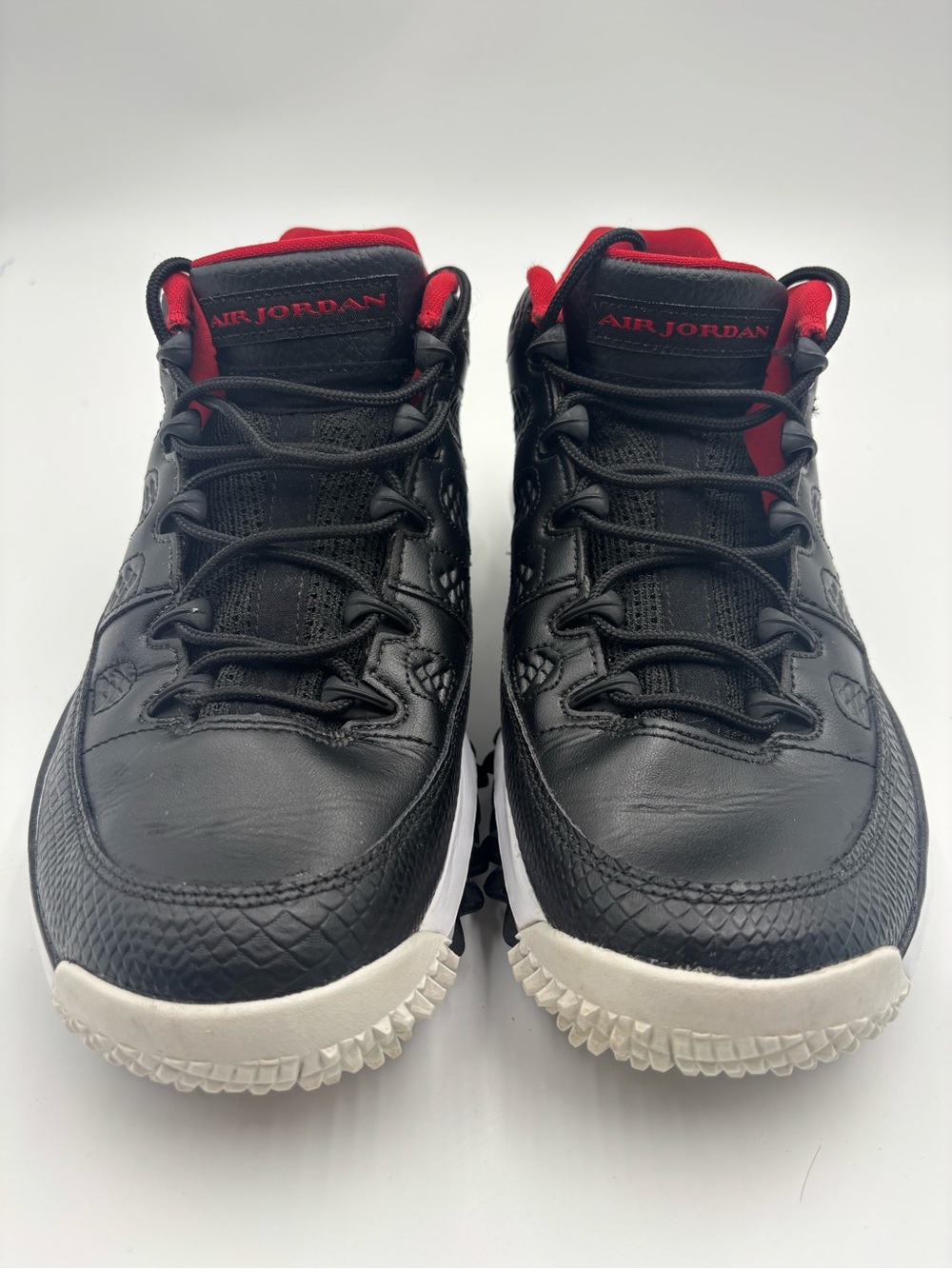 Size 8 - Air Jordan 9 - Retro Spiked Golf Bred Black Red White Mens!!